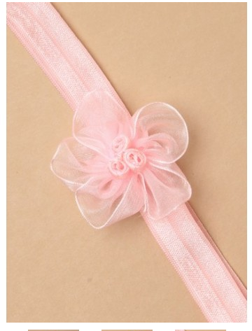 Bandeau mouseline bebe rose