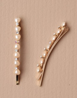 Barrette a cheveux perles et diamant