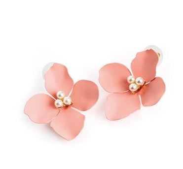 Boucles d oreilles a clips en forme de rose