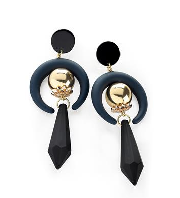 Boucles d oreilles bleu et or