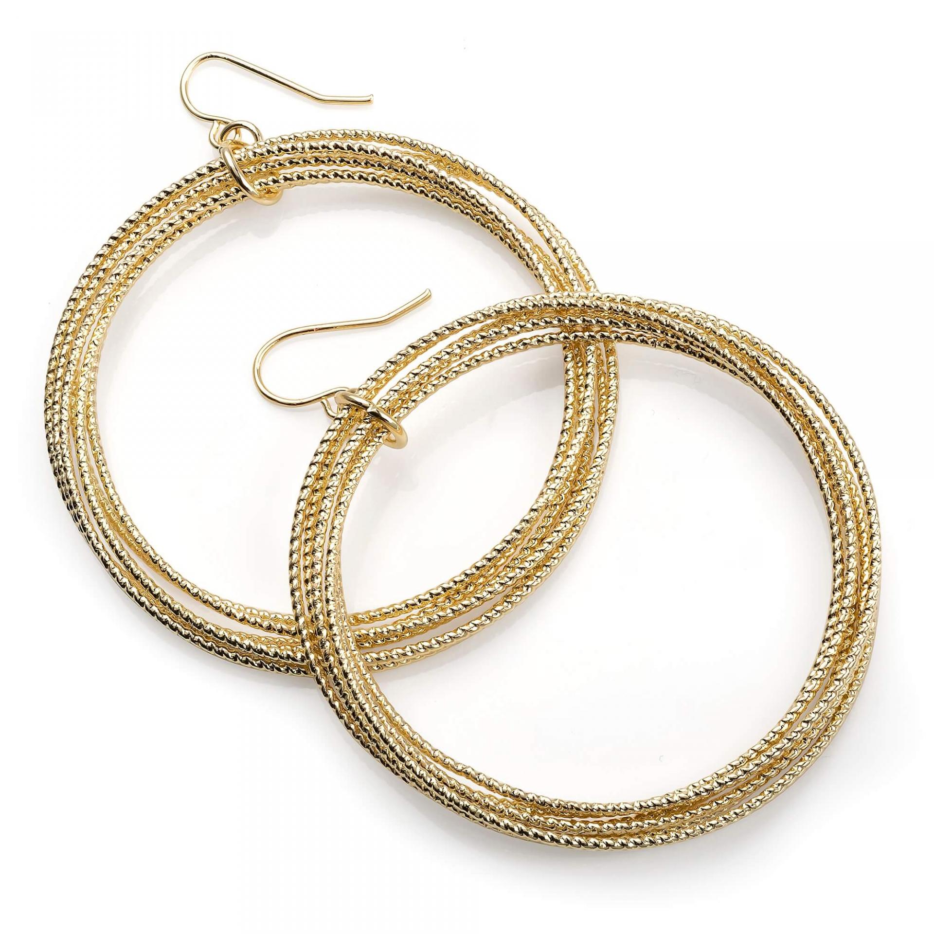 Boucles d oreilles creoles doree a trois rangs image 2019