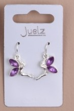 Boucles d oreilles fee clochette violet