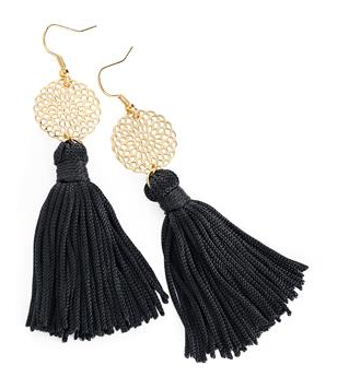 Boucle Doreille Frange Noir