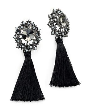 Boucles d oreilles pompon noir
