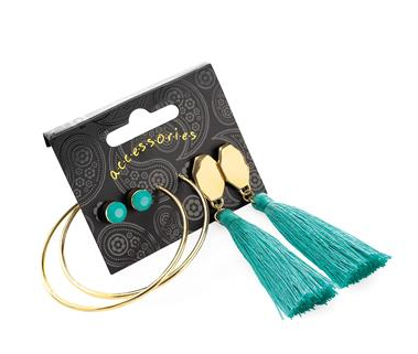 Boucles d oreilles pompon vert indien