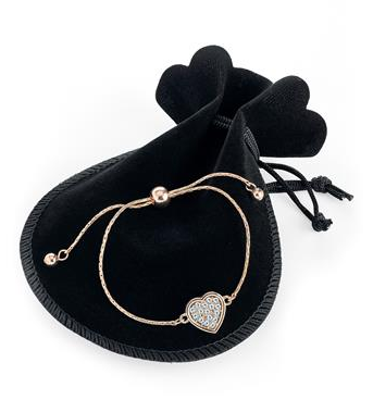 Bracelet ajustable pendentif coeur diamant