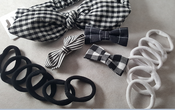 Coffret fille blanc et noir les accessoires cheveux