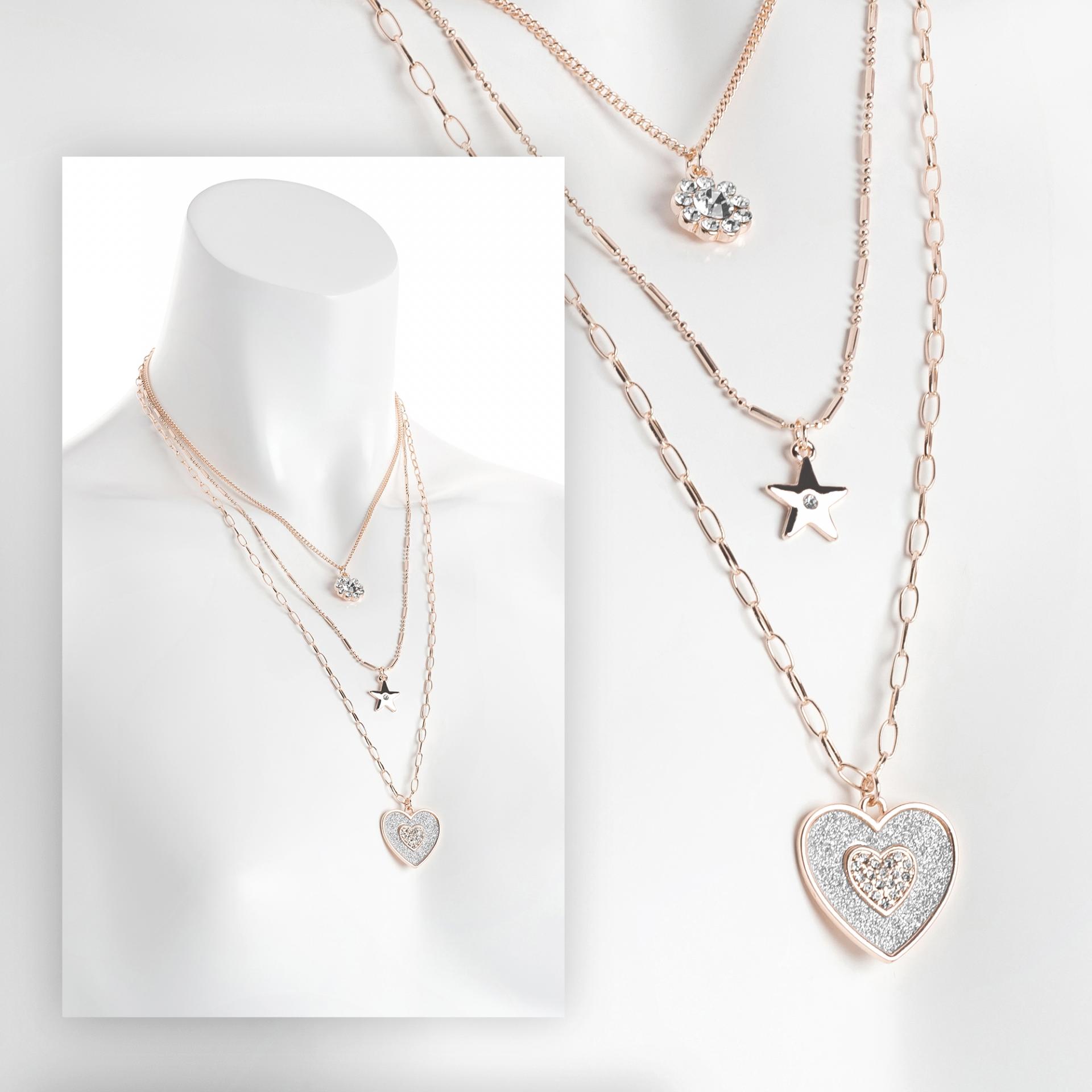Collier femme a trois rangs