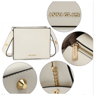 Details sac simili cuir blanc 1
