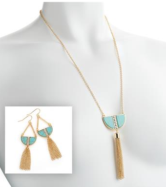 Ensemble sautoir et boucles d oreilles