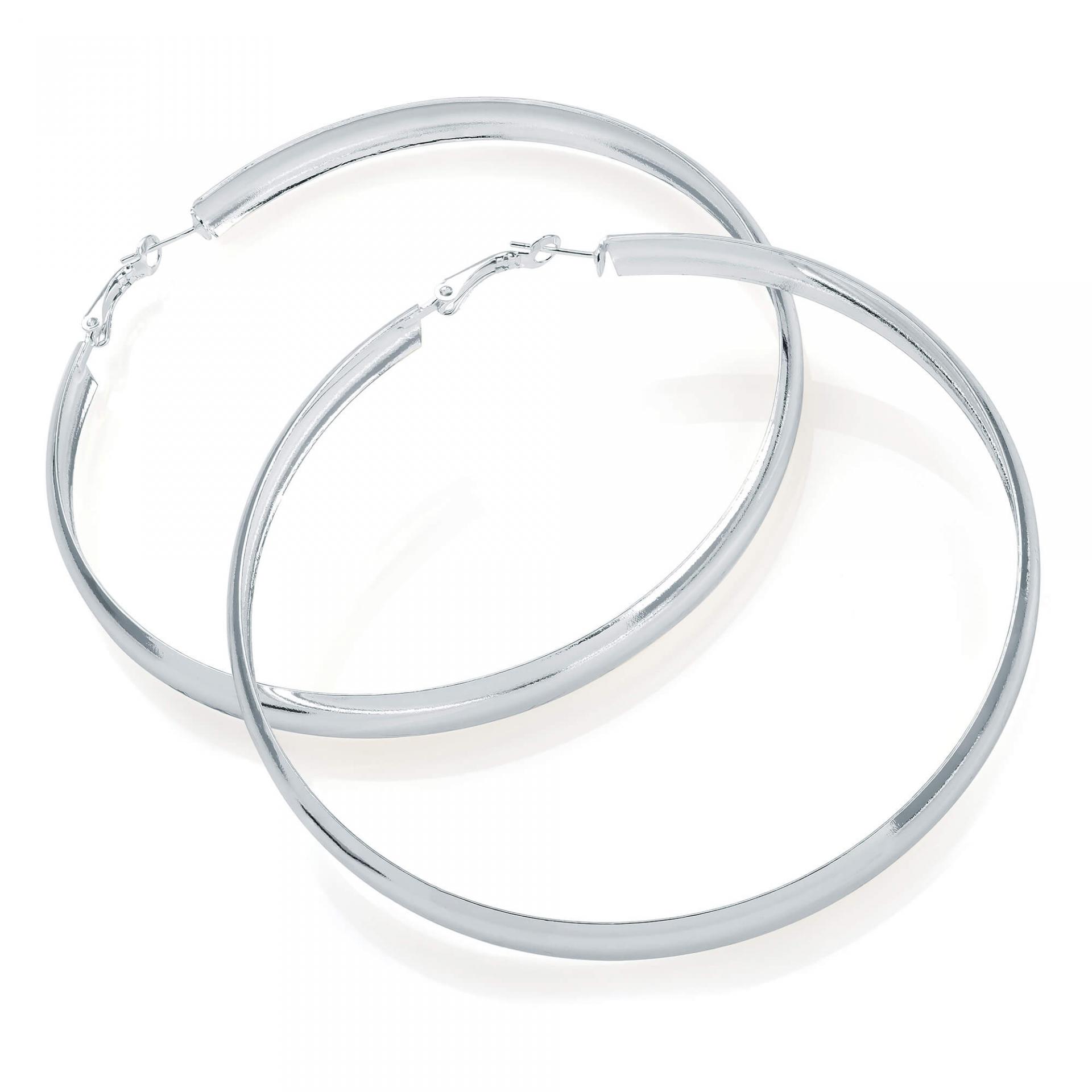 Grosse paire de boucles creole argentee image 2019