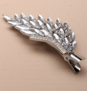 Pince a cheveux feuille crystale
