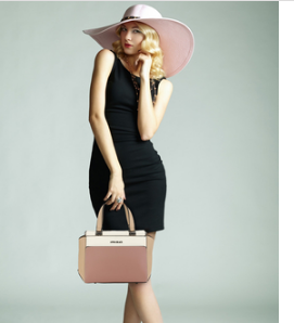 Sac a bandouliere amovible rose et nude