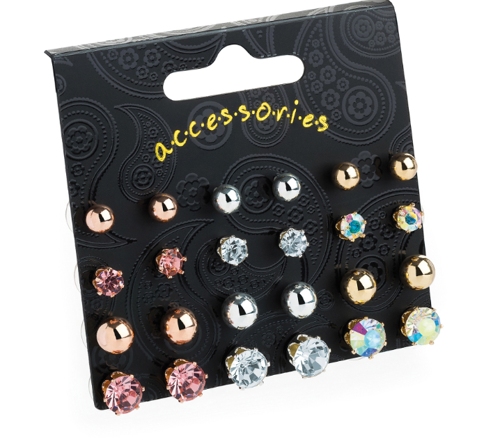 Set de douze paires de puces d oreilles