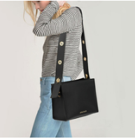 Total look sac a main simili cuir noir